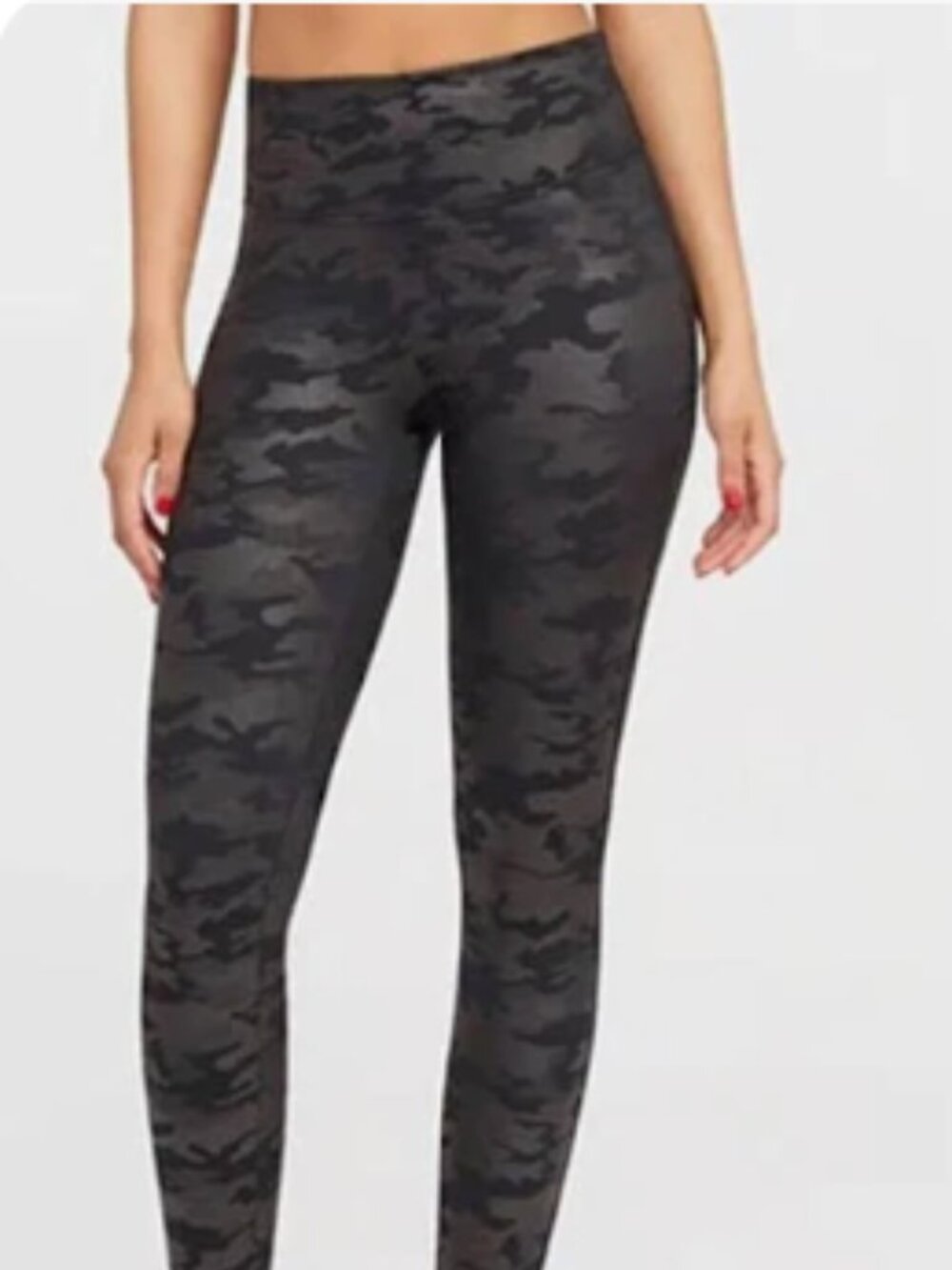 Spanx Camo Faux Leather Leggings Sz S MSRP $110